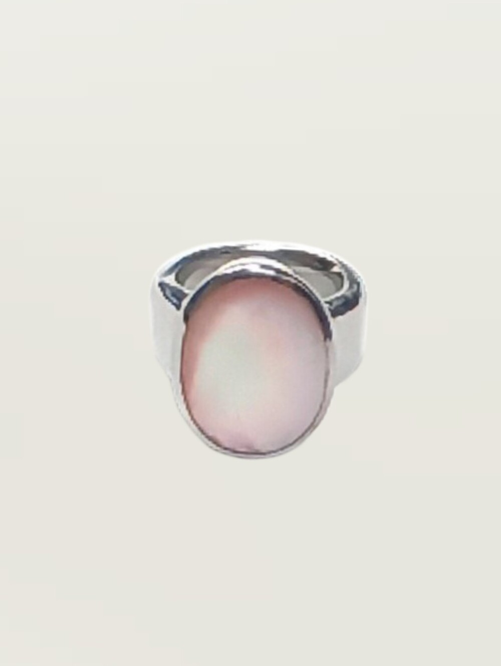 Silver Plated Ring with Mother of Pearl. NWOT